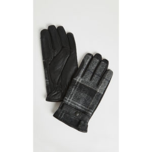 Barbour Newbrough Tartan Gloves in Black Gray