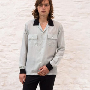 Basic Rights Long Sleeve Two Tone Shirt in Slate Grey