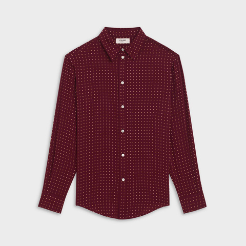 Celine Classic Shirt With Drugstore Collar in Polkadot Print Viscose