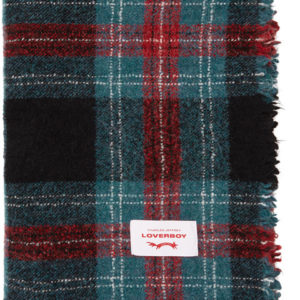 Charles Jeffrey Loverboy Blue Wool Tartan Blanket Scarf