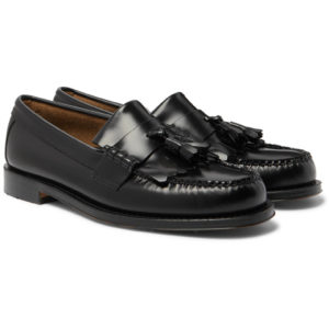 G.H. Bass & Co. Weejuns Layton Kiltie Moc II Leather Tasselled Loafers Black