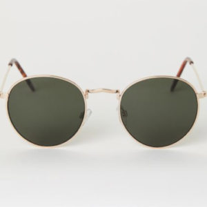 H&M Sunglasses in Gold/Dark Green