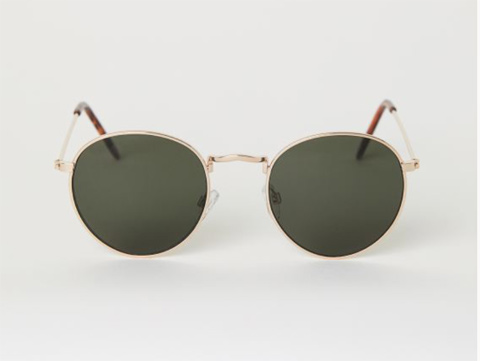 H&M Sunglasses in Gold/Dark Green