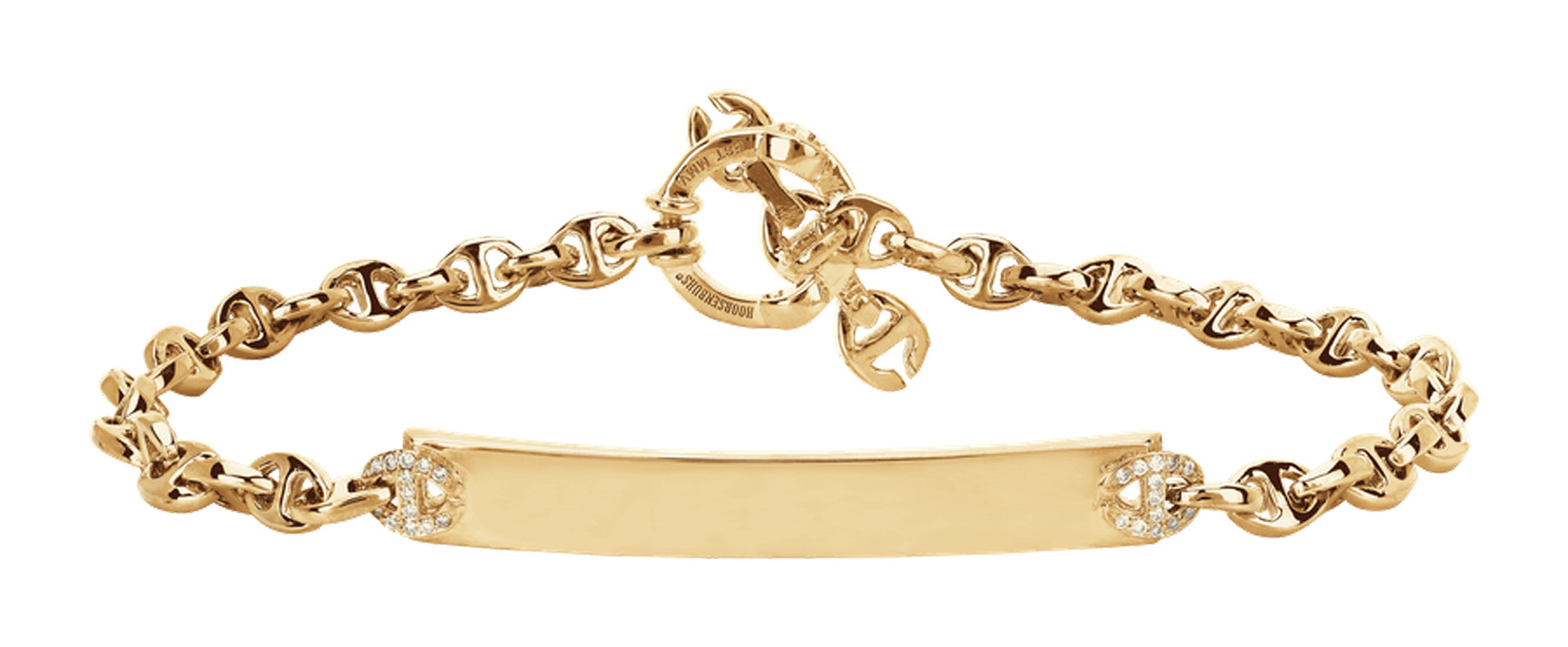 hoorsenbuhs 3mm open link monogram bracelet with diamonds on LEO edit