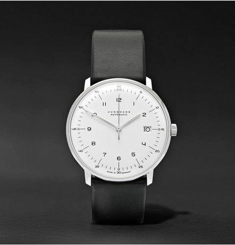 Junghans White Max Bill Automatic 40mm Stainless Steel and Leather Watch
