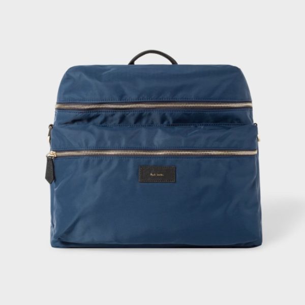 PAUL SMITH NAVY BABY BAG WITH ‘ARTIST STRIPE’ CHANGING MAT