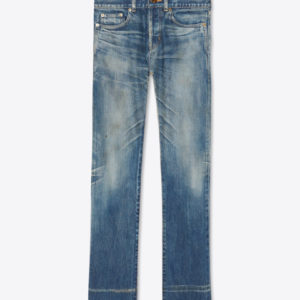 Saint Laurent Straight Cut Jeans in Dirty Winter Blue Denim