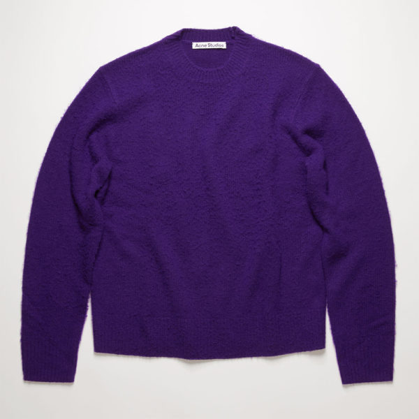 Acne Studios Pilled Wool Blend Sweater in Deep Purple