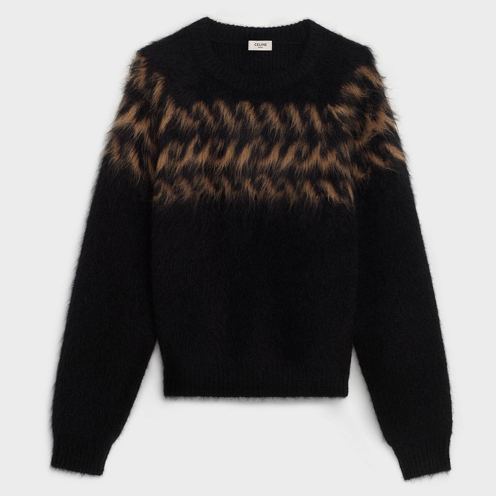 Celine Crew Neck Sweater in Brushed Wool - Leo Edit