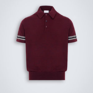 Brioni Red & Beige Regimental Polo Shirt