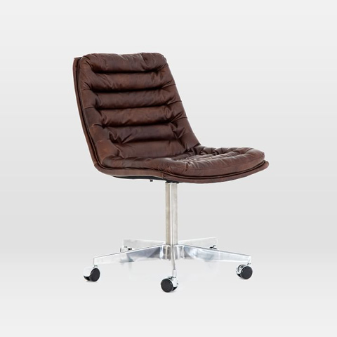 West Elm Leather Swivel Desk Chair