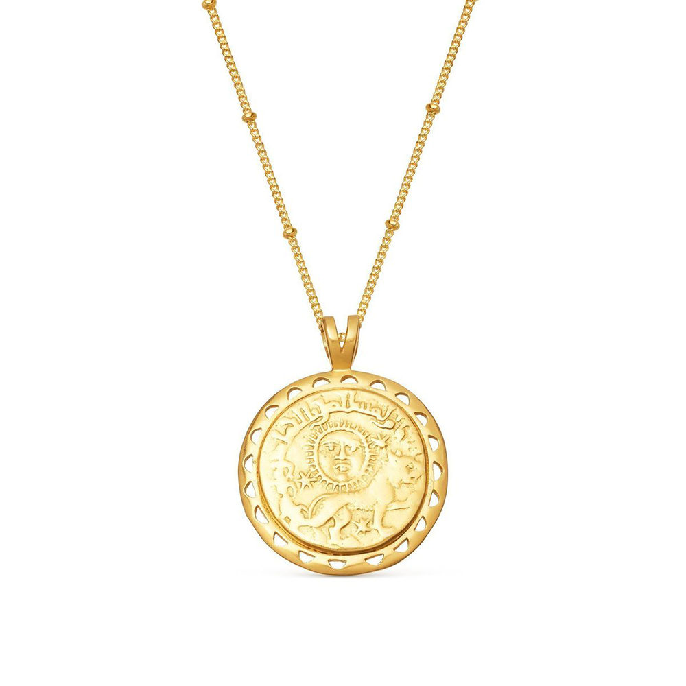 missoma gold coin necklace on LEO edit