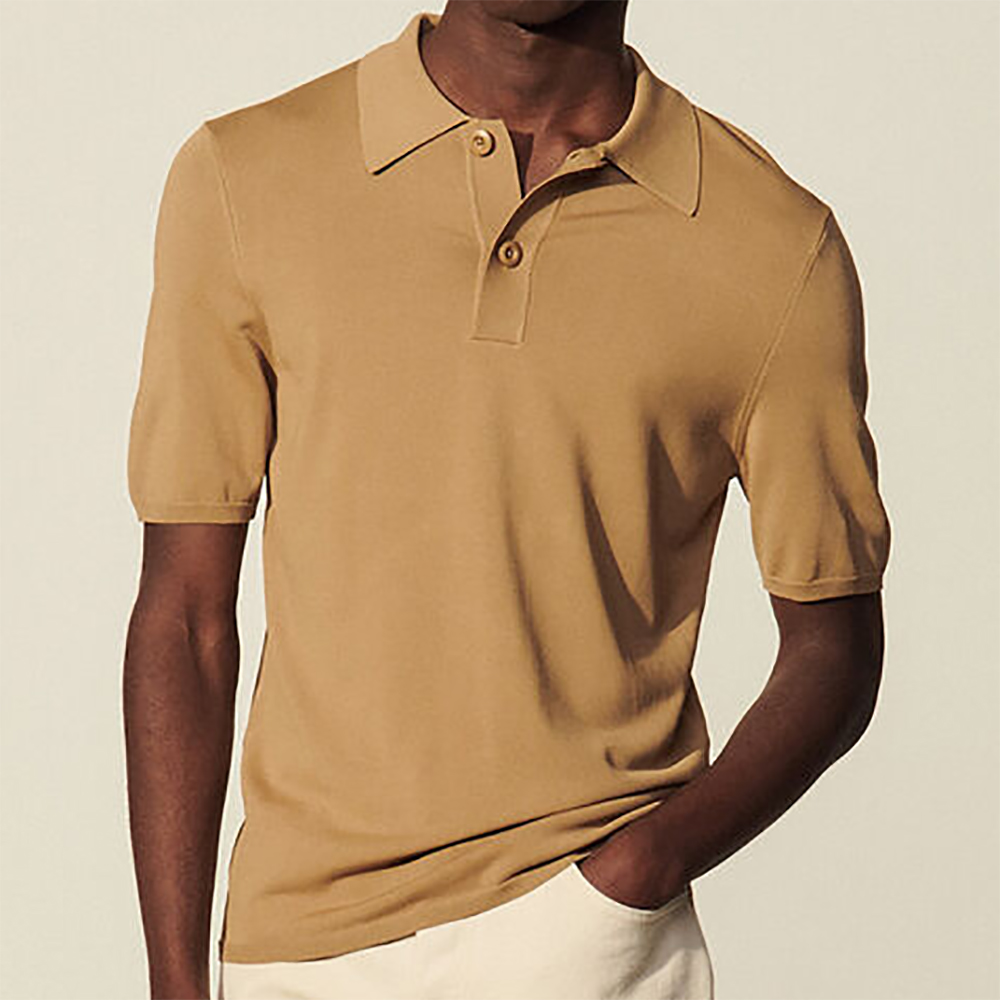 Sandro Fine Knit Polo Shirt with Short Sleeves - Leo Edit