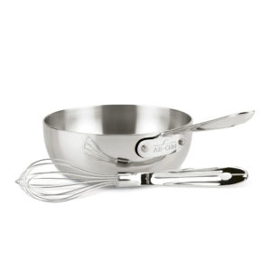 ALL-CLAD D3 STAINLESS STEEL OPEN SAUCIER WITH WHISK, 2 QT.