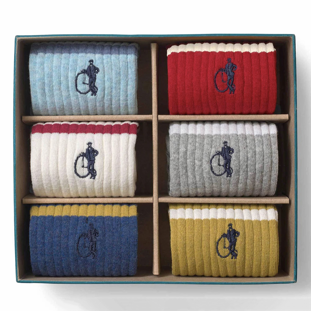 london sock company retro recycled 6 pair box on leo edit