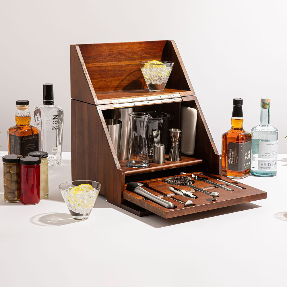 classic bar cabinet & mixologist tool set on leo edit