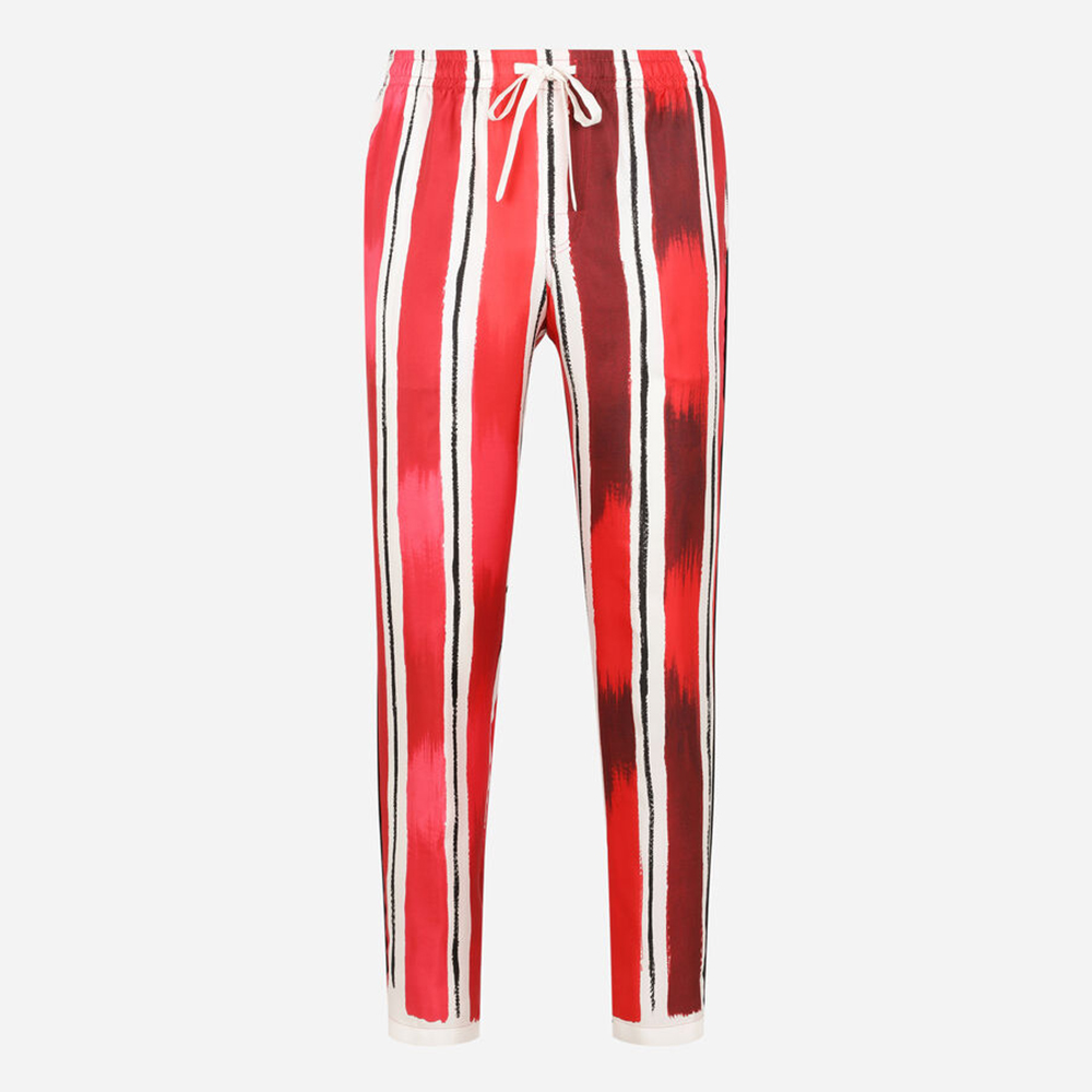 dolce & gabbana silk brushstroke-print pajama pants