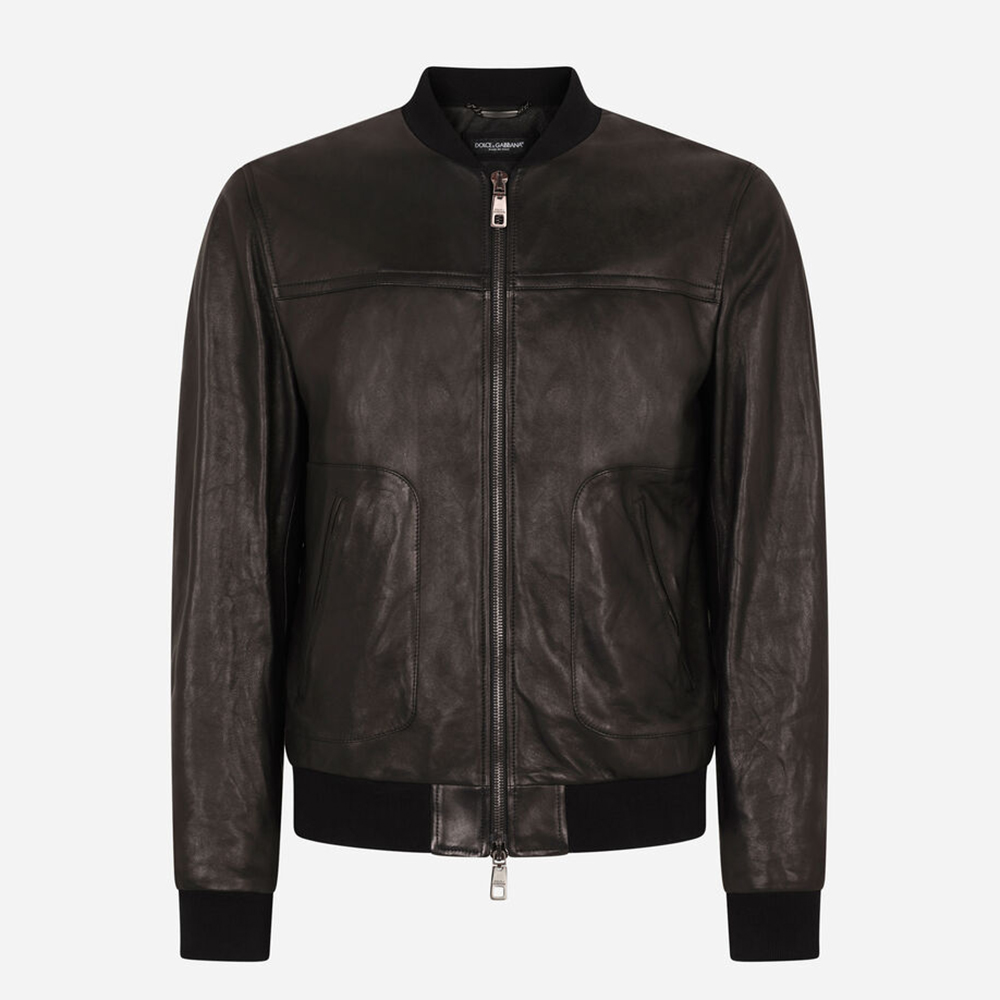 dolce & gabbana leather jacket with zipper on LEO edit.