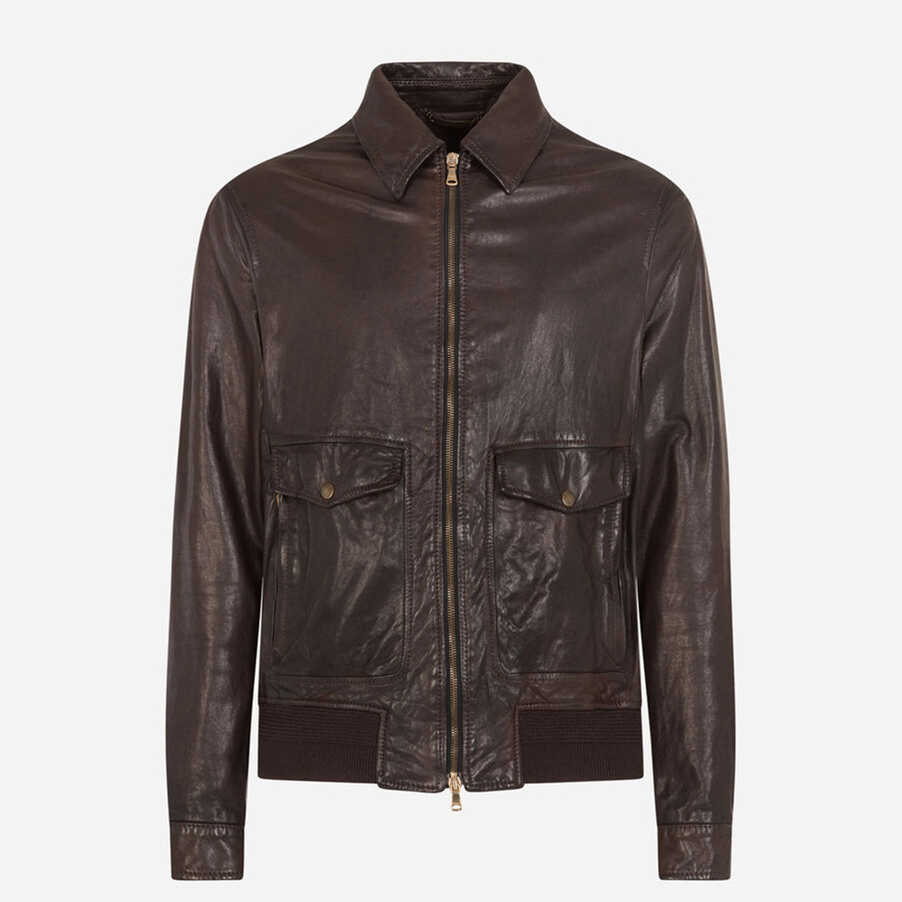 dolce & gabbana washed leather jacket on LEO edit.