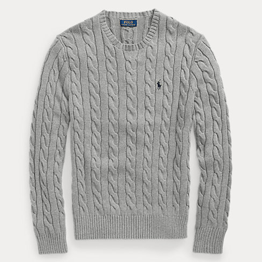ralph lauren cable knit cotton sweater on leo edit
