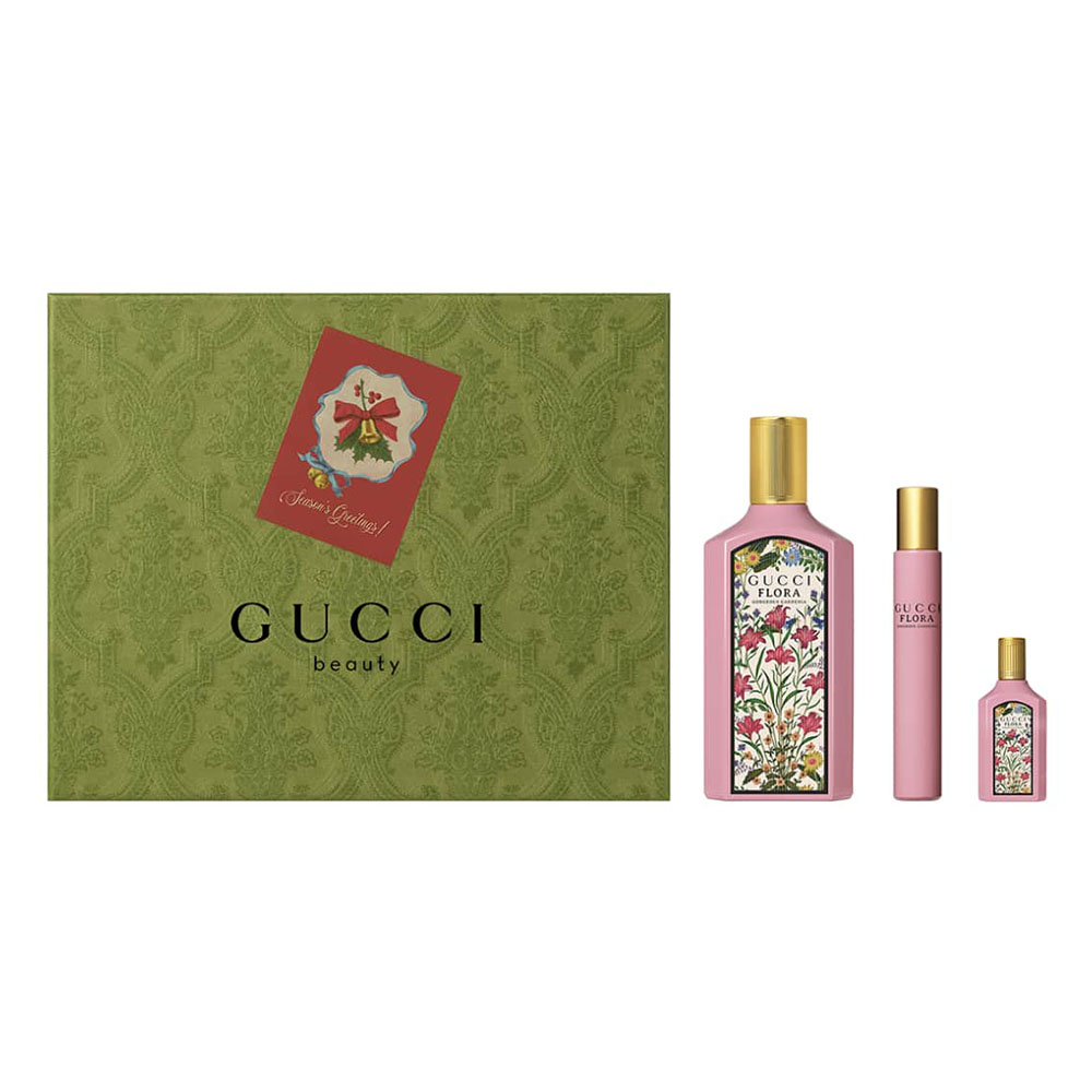 gucci flora gorgeous gardenia perfume set on LEO edit