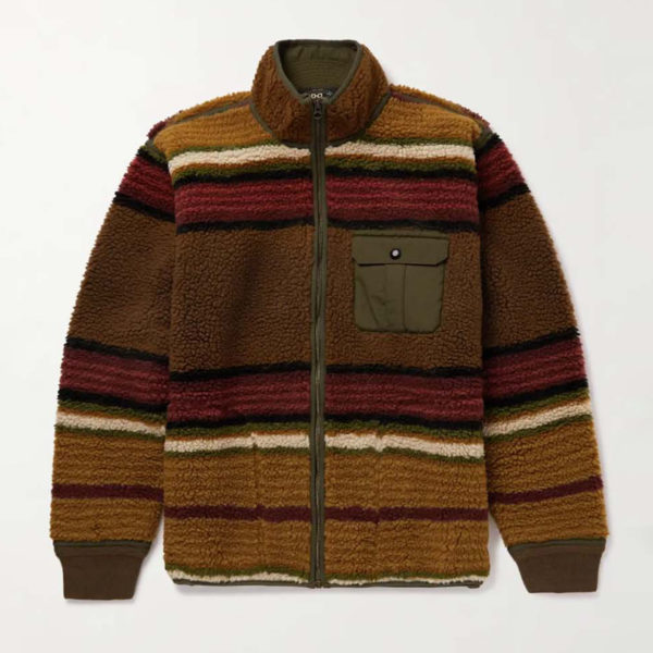 RRL Ripstop-Trimmed Striped Fleece Jacket