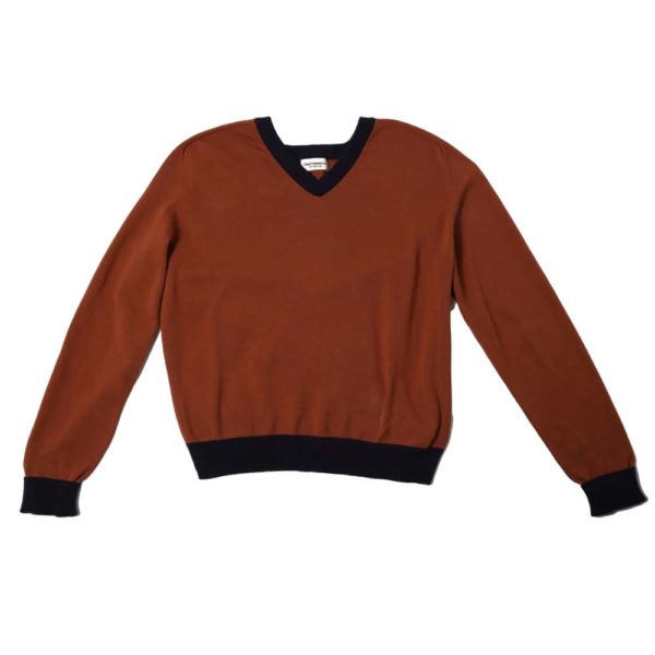 Craftsman Co. Brown Deep V Neck Sweater
